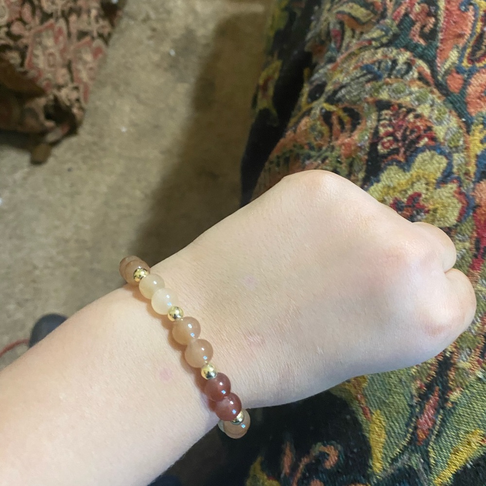 Brown glass bead bracelet